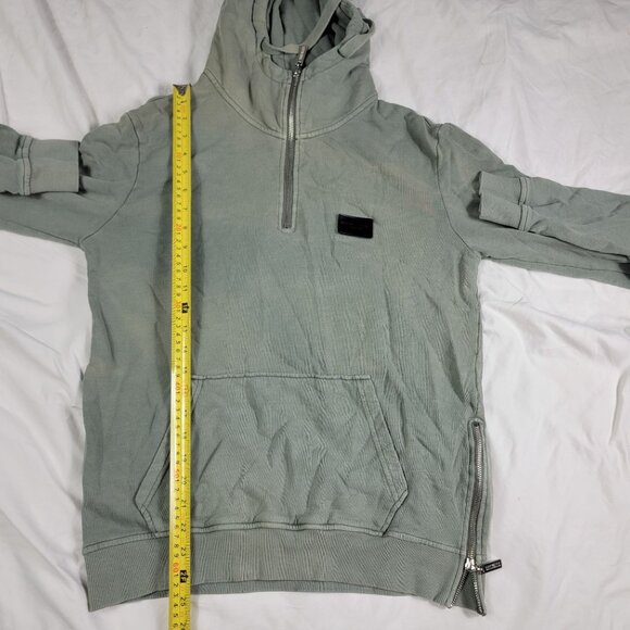 Criminal Damage Mens Medium Green Zip Hoodie Sweatshirt Long Sleeve Casual - Picture 9 of 10